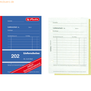 Formularbuch Lieferschein A6 202 2x40 Blatt selbstdurchschreibend Formularbuch Lieferschein A6 202 2x40 Blatt selbstdurchschreibend