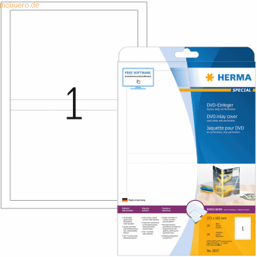 DVD-Einleger perforiert 273x183mm Special A4 VE=25 Stück DVD-Einleger perforiert 273x183mm Special A4 VE=25 Stück