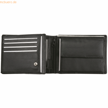 Geldbörse Querformat 12x9x2cm Leder schwarz Geldbörse Querformat 12x9x2cm Leder schwarz