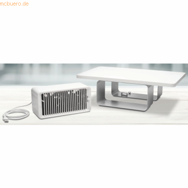 Monitorständer CoolView mit Tischventilator weiß Monitorständer CoolView mit Tischventilator weiß