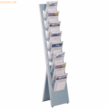 Prospektständer Vito A4 8 Fächer alusilber Prospektständer Vito A4 8 Fächer alusilber