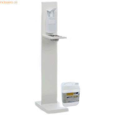 Desinfektionsspender Wood Premium beschichtetes Holz weiß inkl. 10l Händedesinfektion Desinfektionsspender Wood Premium beschichtetes Holz weiß inkl. 10l Händedesinfektion