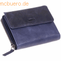 Mika - Damengeldbörse Leder 13x10x2,5cm blau