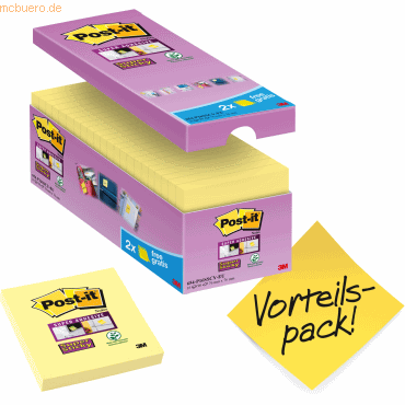 Post-it Haftnotiz Super Sticky Notes Promotion 76x76mm 90 Blatt gelb V