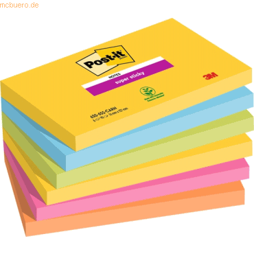 Post-it Haftnotiz Super Sticky Notes Carnival Collection 127x76mm 90 B