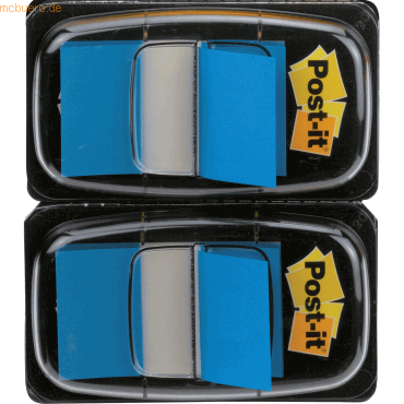 Post-it Haftstreifen Index Standard 25,4x43,2mm 50 Blatt blau VE=2 Spe