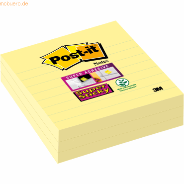 Post-it Haftnotiz Super Sticky Notes 101x101mm liniert 70 Blatt gelb V