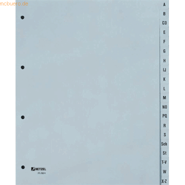 4013702000526 - Kunststoff-Register A-Z A4 Überbreite 20-teilig