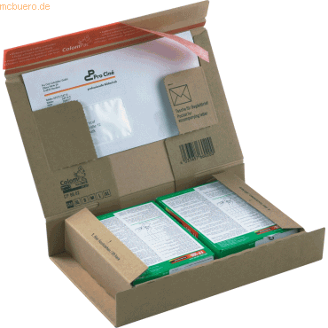 4033657660200 - Buchverpackung CP06602 30000267 braun für A5+ innen 215x155x43mm Kraftliner Wellpappe 4033657660200 ColomPac