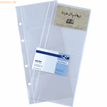 Sigel Visitenkartenhüllen für Ringbücher einreihig transparent VE=10 S