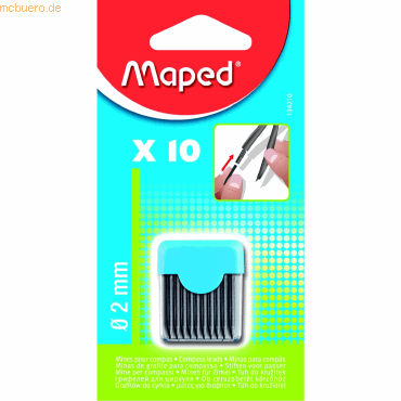 30 x Maped Zirkelminenbehälter mit Minen 2mm VE=10 Stück