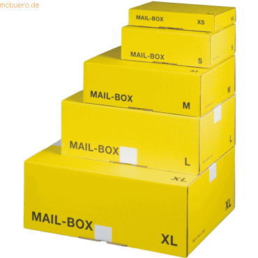 4250414104283 - Versandkarton Mail-Box XS 821400100060 gelb innen 240x140x37mm Pappe 4250414104283 Smartbox Pro