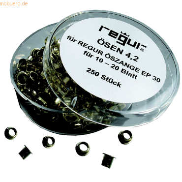 4001973015219 - Regur - egur Ösen 42mm für ep 30 Stanz- und Ösenzange 250 Stück für 10 - 20 Blatt