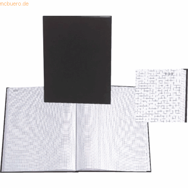 3130630004134 - Geschäftsbuch 413E schwarz A4 kariert 110g 150 Blatt   300 Seiten paginiert 3130630004134 Exacompta