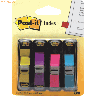 Post-it Index Haftstreifen Index Mini 4x35 Streifen Set mit lemon lila