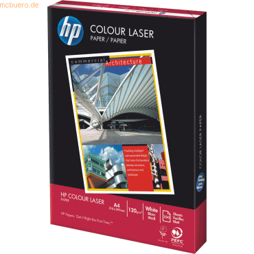 8 x HP Farblaserpapier Colour Laser A4 120g/qm weiß VE=250 Blatt