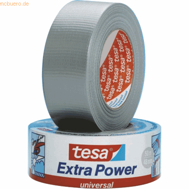 6 x Tesa Reparaturband Extra Power universal 48mm x 50m silber