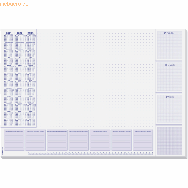 Sigel Schreibunterlage 595x410mm Lilac mit 3-Jahre-Kalendarium und Woc