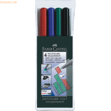 Faber Castell Folienschreiber nonpermanent F VE=4 Stück 4 Farben