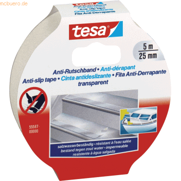 6 x Tesa Anti-Rutschbänder 5m x 25mm fluoreszierend extrem stabil