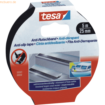 6 x Tesa Anti-Rutschbänder 5m x 25mm schwarz extrem stabil und belastb