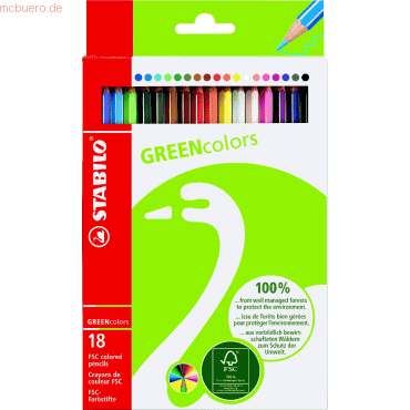 Stabilo Farbstifte GREENcolors Etui mit 18 Stiften