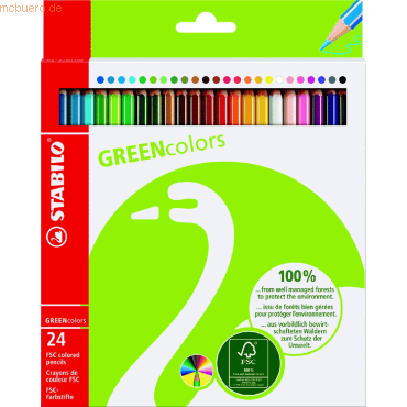 Stabilo Farbstifte GREENcolors Etui mit 24 Stiften