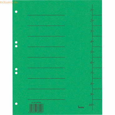 Bene Trennblätter A4 Karton 210g/qm grün VE=50 Blatt