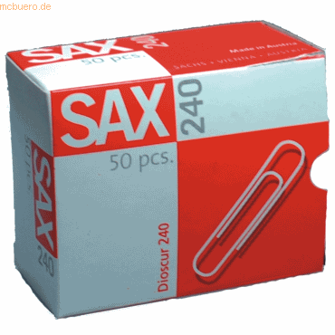 9002219040380 - Aktenklammern 1-240-01 78mm Metall verzinkt silber 9002219040380 SAX 1-240-01 50 Stück 9002219040380 - Aktenklammern 1-240-01 78mm Metall verzinkt silber 9002219040380 SAX 1-240-01 50 Stück