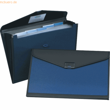 5017303048597 - Fächermappe 360x240mm 6-teilig blau schwarz