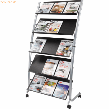 3129710009275 - Alba Uno DIN A4 Mobiler Prospektständer Schwarz DD5GM 820 (B) x 510 (T) x 1660 (H) mm 3129710009275 - Alba Uno DIN A4 Mobiler Prospektständer Schwarz DD5GM 820 (B) x 510 (T) x 1660 (H) mm