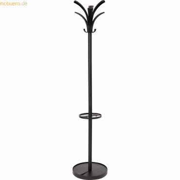 3129710012985 - Garderobenständer 175cm schwarz 6 Kleiderhaken Schirmständer Stahl 3129710012985 ALBA 3129710012985 - Garderobenständer 175cm schwarz 6 Kleiderhaken Schirmständer Stahl 3129710012985 ALBA