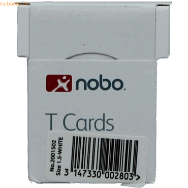 5 x Nobo T-Karte Gr. 1,5 VE=100 Stück weiß