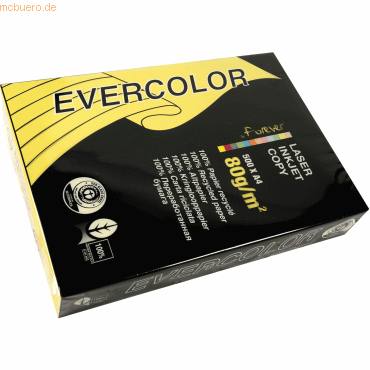 5 x Clairefontaine Kopierpapier Forever Evercolor DIN A4 gelb 80 g/qm
