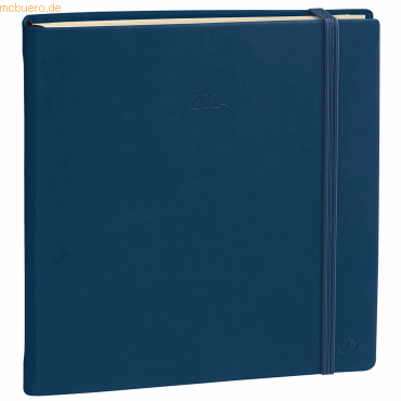 Quo Vadis Buchkalender Executif Prestige 16x16cm Silk Marinblau 2025