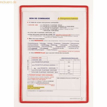 3377991335037 - Klarsichttafel standard A3 rot 5 Stück