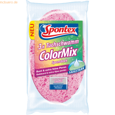 3384120226876 - ColorMix Schwammtücher Naturfaser 60 °C waschbar 3 St