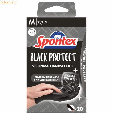 3384120226906 - Einmalhandschuhe Black Protect 20 Stück Einweghandschuhe schwarz Nitrilhandschuhe puderfrei - Größe7 - Spontex 3384120226906 - Einmalhandschuhe Black Protect 20 Stück Einweghandschuhe schwarz Nitrilhandschuhe puderfrei - Größe7 - Spontex