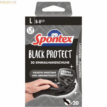 3384120226937 - Einmalhandschuhe Black Protect 20 Stück Einweghandschuhe schwarz Nitrilhandschuhe puderfrei - Größe8 - Spontex 3384120226937 - Einmalhandschuhe Black Protect 20 Stück Einweghandschuhe schwarz Nitrilhandschuhe puderfrei - Größe8 - Spontex