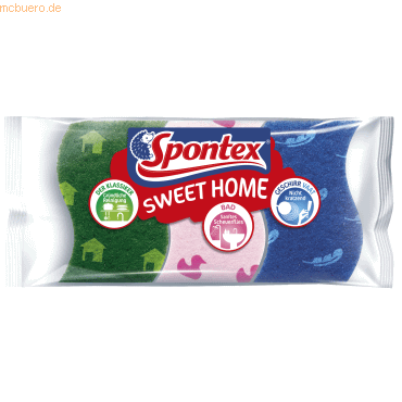 3384125000174 - Schwamm-Set Sweet Home 19500017 sort 3St 3384125000174 SPONTEX 3 Stück 3384125000174 - Schwamm-Set Sweet Home 19500017 sort 3St 3384125000174 SPONTEX 3 Stück