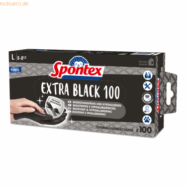 3384129330086 - Einweghandschuhe Extra Black 12933018 schwarz Größe M 8 Vinyl 3384129330086 100 Stück 3384129330086 - Einweghandschuhe Extra Black 12933018 schwarz Größe M 8 Vinyl 3384129330086 100 Stück