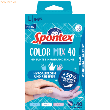 3384129791580 - Einweghandschuhe ColorMix 12979158 lebensmittelecht blau weiß lila Größe M 8 Nitril 3384129791580 40 Stück 3384129791580 - Einweghandschuhe ColorMix 12979158 lebensmittelecht blau weiß lila Größe M 8 Nitril 3384129791580 40 Stück