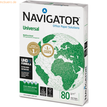 Navigator Kopierpapier Universal A3 80g/qm weiß VE=500 Blatt