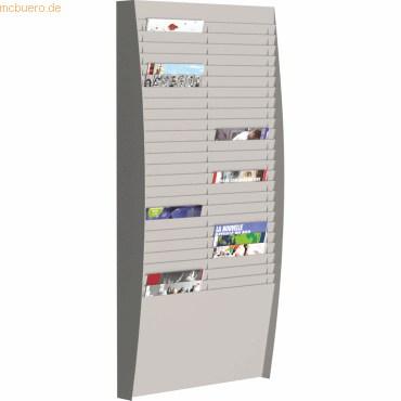 3660141170177 - Paperflow - Prospekthalter 544 x 112 x 129 cm (b x h x t) din A4 Polystyrol grau 50 Fächer Verwendung für Papierformat din A4