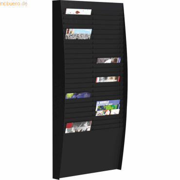 3660141170184 - Paperflow DIN A4 Prospektständer Wandmontiert Schwarz Polystyrol DIN A4 V2X2501 544 (B) x 112 (H) cm