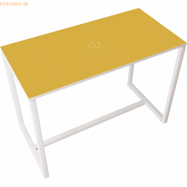 3660141222975 - Stehtisch TD1141309P 110cm (H) 114x75cm (BxT) rechteckig gelb   weiß 3660141222975 easyDesk