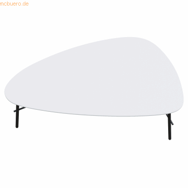 3660141226270 - Beistelltisch Paperflow Lazy Trapezform furniertes MDF Stahlgestell B 930 x T 500 x H 400 mm weiß schwarz 3660141226270 - Beistelltisch Paperflow Lazy Trapezform furniertes MDF Stahlgestell B 930 x T 500 x H 400 mm weiß schwarz