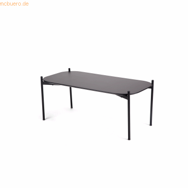 3660141226324 - Beistelltisch Paperflow Meet Rechteck furniertes MDF Stahlgestell B 1000 x T 500 x H 400 mm schwarz schwarz