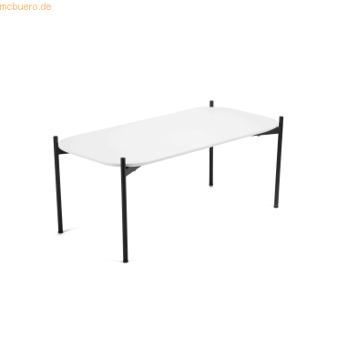 3660141226331 - Beistelltisch Paperflow Meet Rechteck furniertes MDF Stahlgestell B 1000 x T 500 x H 400 mm weiß schwarz 3660141226331 - Beistelltisch Paperflow Meet Rechteck furniertes MDF Stahlgestell B 1000 x T 500 x H 400 mm weiß schwarz
