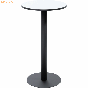 3660141226430 - Stehtisch Paperflow Mezzo melaminharzbeschichtete MDF-Platte Stahlgestell rund Ø 600 x H 1100 mm weiß mattschwarz 3660141226430 - Stehtisch Paperflow Mezzo melaminharzbeschichtete MDF-Platte Stahlgestell rund Ø 600 x H 1100 mm weiß mattschwarz